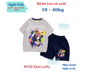 (10-40kg) Đồ bộ bé trai đồ bộ thun ngắn tay vải xuất mềm mỏng mát cho bé trai nhiều màu