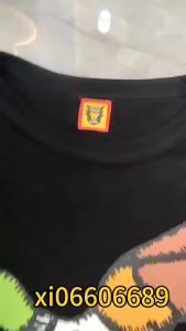 跨境潮牌HUMAN MADE高品质竹节棉数码印花短袖男女同款T恤