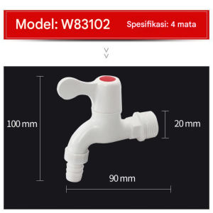 AWE PVC Bib Tap 15mm Faucet Washing Machine Tap Plastic Water Tap Kepala Paip PVC 1/2 Inch