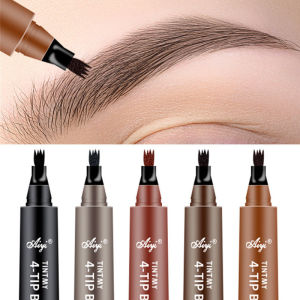 Eyebrow Tint Tattoo Pen 4 Fork Tip Waterproof Eyebrow Pencil Long Lasting Makeup Natural Liquid Brow Pen