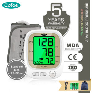 Cofoe Blood Pressure Machine Digital Rechargeable Upper Arm High Blood Pressure Monitor Original with English Reading Dual User BP Monitoring Machine Check Kit Sphygmomanometer 血压测量器量血压器