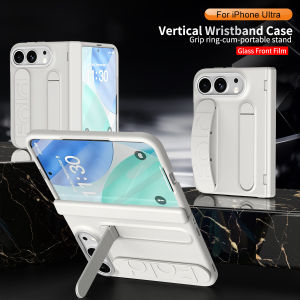 0930[Local Stock] Christmas Halloween Portable Silicone Palm Strap Wristband Hinge Phone Case For iPhone Ultra 18 Fold Hard PC Slim Cover With HD Screen Protector h261009