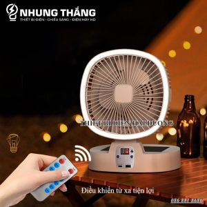 Quạt Sạc Tích Điện - Sạc Năng Lượng Mặt Trời QS-2651 - 5 Tốc Độ Gió - Pin 5000mAh - Điều Khiển Từ Xa - BH 1 Năm - CÓ VIDEO
