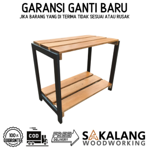 MEJA KOMPOR KAYU 2 SUSUN