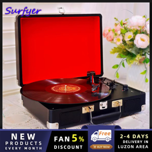 【Local seller +COD】Turntable With Speakers Vintage Phonograph Record Player Stereo Sound Blue EU-type
