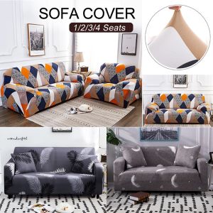 1/2/3/4 Seater Sofa Cover L-Shape Elastic Sofa Protector Couch Slipcover Sarung Sofa Printed Stretchable Slipcover Sofa Chair Protection