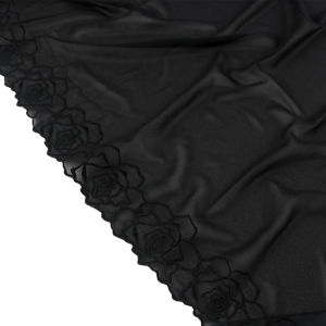 Jifang Women Embroidery Rose Flower Floral Bubble Chiffon Shawl Pashmina Slum Bacu Curve Brim Muslim Hijab Shawls FX13