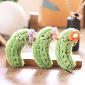 💕 Store opening 💕 1 Piece Cute Vegetable Cucumber Doll Pendant Plush Toy Bitter Gourd Keychain Backpack Accessory DIY Decoration