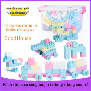 Bộ đồ chơi xếp hình 100 chi tiết kích thích khả năng sáng tạo tư duy logic và tính tự chủ của bé. Lego xếp hình cho bé