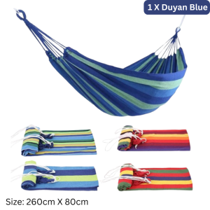 Thick cloth quality hammock/duyan for adult makapalwith ropefor baby/beachcampinghikingbedrestblueredindooroutdoorBINLU