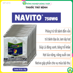 [Combo 10 Gói] Thuốc Trừ Bệnh NATIVO®  750WG – Đạo Ôn Đốm Lá Phấn Trắng Thán Thư Rỉ Sắt (Gói 10g)