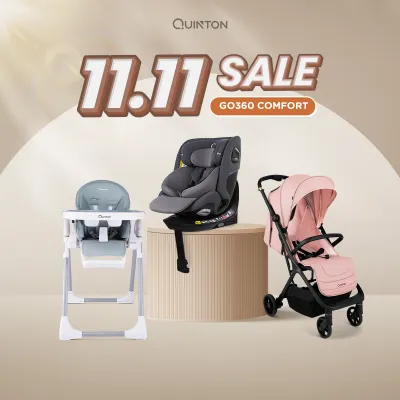 Quinton On the Go Stroller + Quinton Coco High Chair + Quinton Spinguard Car Seat