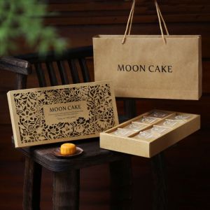 CHICNOOK 8ช่อง กล่องขนมไหว้พระจันทร์เทศกาลไหว้พระจันทร์ งานทำมือ กระดาษคราฟท์ กระเป๋ามือถือของขวัญ ของหวานจากจีน กระเป๋าถือแบบถือ กล่องบรรจุภัณฑ์กล่อง เทศกาลในงานเทศกาล