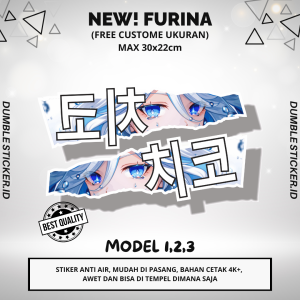 Sticker Stripping All Type Motor/Mobil Print Cutting Stiker Mata Anime New! Furina