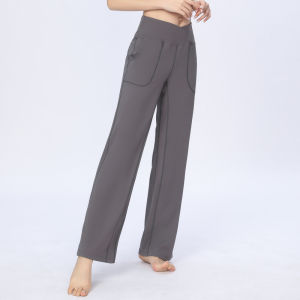 Lulu Yoga pants High Waist Hip Lift Wide Leg Pilates Dance Slimming Workout Pants Loose Track Pants Women