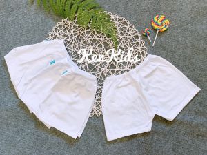 (6-55kg) Quần đùi ngắn trắng thun cotton 100% cho bé - 1 cái