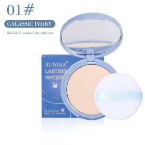 SUNISA Lasting Waterproof Face Powder 10g Oil Control Matte Flawless Pressed Powder