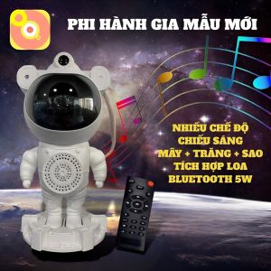Đèn Phi Hành Gia MOON Mẫu Mới Đầy Đủ Tinh Vân Mây Trăng Sao Tích Hợp Loa Bluetooth Nháy Theo Nhạc Độ Nét Cao