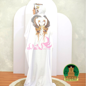 MUKENA MUKENAH RUKUH TERUSAN LAJURAN LANGSUNGAN DEWASA REMAJA JUMBO PUTIH BORDIR BURUNG LOVE KATUN POLINO SANTRI PONDOK PESANTREN