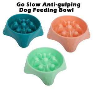 Slow Eating Dog Feeding Bowl Anti-gulping Design Anti-slip (Assorted Colours)