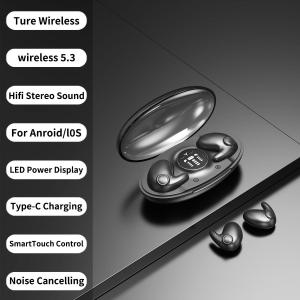 Tai nghe không dây siêu nhỏ tai nghekhông dây 5.3 chất lượng âm thanh HiFi độ nét cao có thể sử dụng với điện thoại Apple và Android thoải mái khi đeo RUIJA