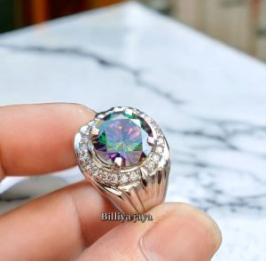 Cincin batu mestique multicolor berkilau