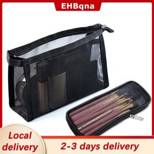[COD]  HOT SALE Ship within 24 hours Makeup Brush Travel Case Cosmetic Toiletry Bag Organizer for Men Women Beauty Tools Mesh Dopp Kit Pouch Wash Storage Accessories