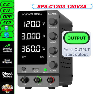 【24-hour delivery】KUAIQU Laboratory Power Supply 30V 60V 120V 300W Encoder 4 Digits Adjustable Stabilized Power Supply for Battery Charging 6V~48V Output Switch Charge Detection