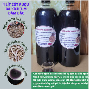 Chai 1 Lit Rượu ngâm Ba kích tím Quảng Ninh cốt đậm đặc - Thảo dược - Nâng cao sinh lực