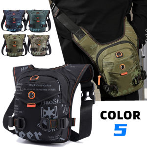 Men Waterproof Nylon Drop Leg Bag Thigh Hip Belt Fanny Pack Tactical Waist Travel Riding Motorcycle Cross Body Shoulder Sling Bags BeltBag for Mens