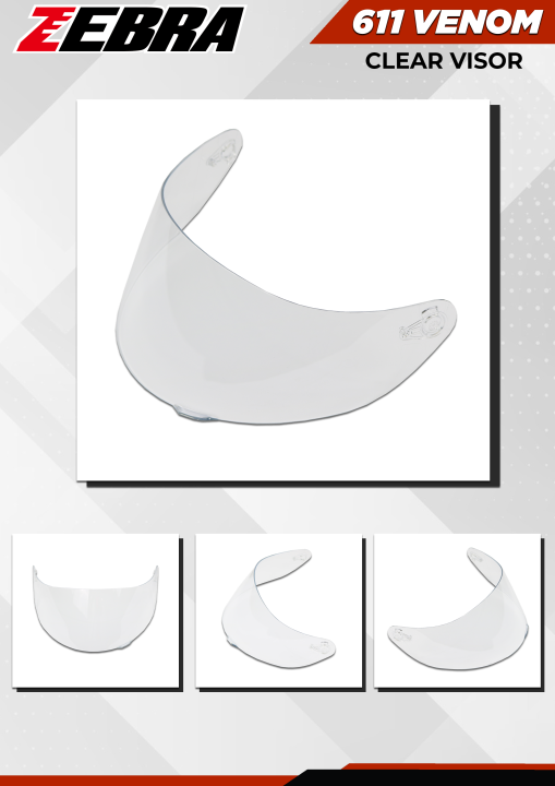 Zebra Helmet Accessories CLEAR Replacement Visor/Lens For MODEL Zebra