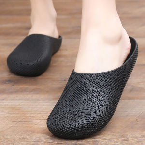 [Free Shipping] WomenS Summer Casual Half-Slippers Soft Sole Outdoor Hollow Breathable Non-Slip Closed-Toe Beach Shoes
