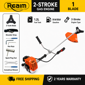 REAIM 2-Stroke/4-Stroke Backpack Gasoline Grass Cutter Heavy Duty Brush Cutter Lawn Trimmer for Farm Garden and Weed Cutting