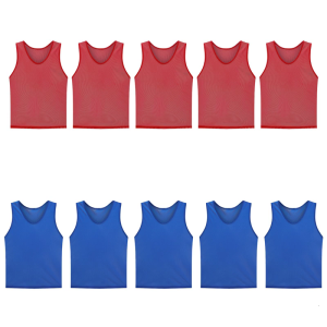 10PCS Soccers Practice Gear Elastic Sports Vests Multiple Color Option Wash Resistant Fabric For Team Sports