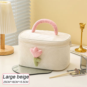 Cute High-quality Corduroy Makeup Bag Cute Decorative Female Storage Bag Portable Large-capacity Cosmetic Storage Bag