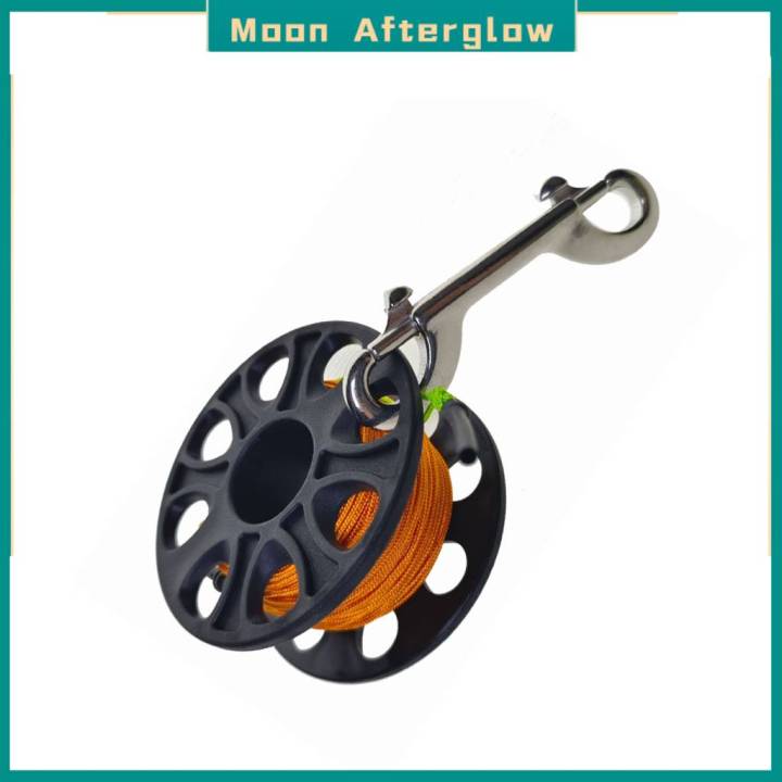Scuba Diving Finger Spool Reel - 15M Aluminum Line With Stainless Steel Clip For Snorkeling & Technical Diving
