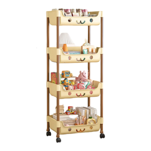 Easy to Use Movable Portable Storage Rack on Wheels Home Accessory for Organizing Household Items Efficiently