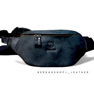 Tas Selempang Waistbag Pinggang  Pria Kulit Crazy Horse Garut Terbaru Branded Terbaik Bisa Cod