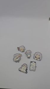 Cute Frieren Anime Brooch Set Of 6 Silver Hair Girl With Staff Button Pins Beyond Journey End Lovely Gift For Friend Sister Birthday Present