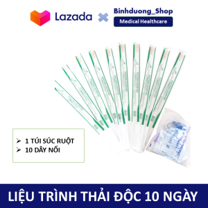 Trọn bộ thải độc đại tràng Enema Gerson ( 1 túi súc ruột 10 dây truyền)