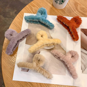 MIAOYA Fashion Jewelry Shop INS Color Big Hair Scratching Plush Hairpin For Girls Students Hair Styling Accessories