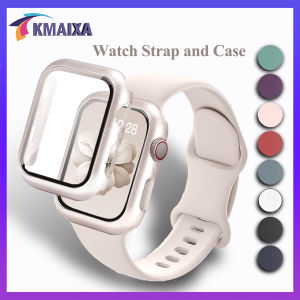 ชุดสายและเคสแบบ2 In 1 for Apple watch Ultra 4/3/2 Series 11 10 9 8 7 SE 2/SE/SE 3 6 5 4 3 2 1ผู้หญิงผู้ชายสายกีฬาซิลิโคนพร้อมเคสขนาด 38mm 40mm 41mm 42mm 44mm 45mm 46mm 49mm