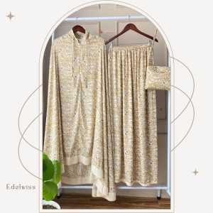 Maysaron Mukenah Dewasa Sahnaz Motif Bunga Mukena Traveling Bahan Rayon Premium