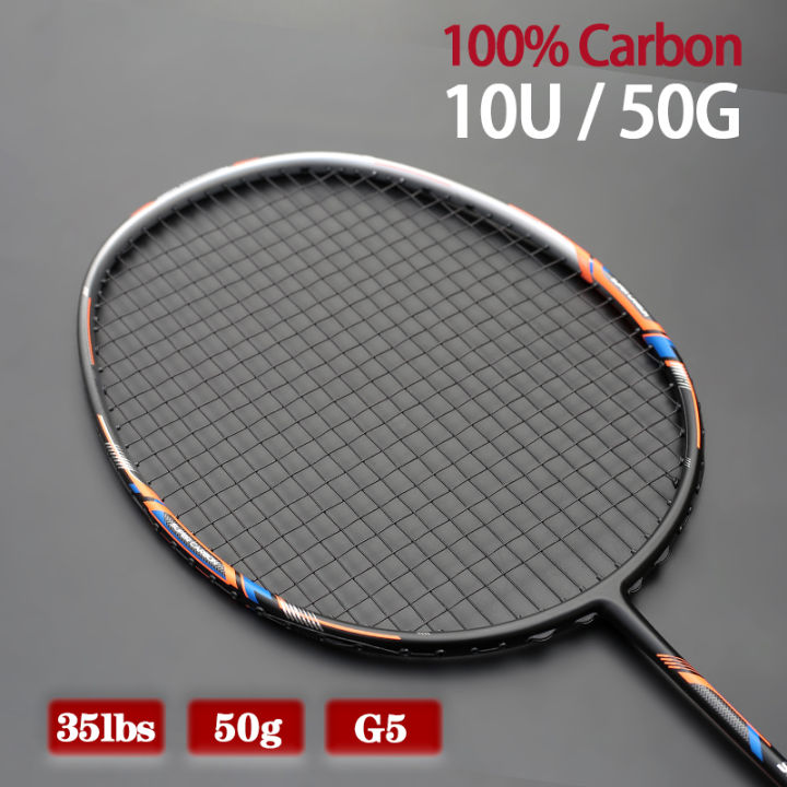 Original 100 Full Carbon Fiber Strung Badminton Rackets Lightest 10U