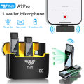TNW A8/A9 Pro Mini Wireless Lavalier Microphone Intelligent noise reduction with Digital charging box for Smartphones Vlogging Interview Video Live Streaming Plug-Play. 