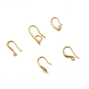 2/10Pc 18K Gold Plated Brass Earring Hook Clasp Connector for DIY Earrings Jewelry Making Findings Accessories