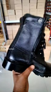 Mandiens Sepatu PDL Kulit Motif Jeruk - PDL Tni Polri Linmas - Sepatu Pdl Kulit Jeruk Jatah TNI Satpam - Sepatu PDL standard TNI pembekalan