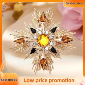 ✨QK shop✨ Medieval Vintage Western Antique Brooch Cross Vintage Starlight Crystal Pin Women Coat Clothing Jewelry Accessries Gifts