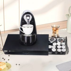 SJORAGE On Hand🔥Coffee Capsule Drawer Storage Holder Organizer 40PCS Metal Rack For Nespresso Dolce Gusto K Cup Pods Kitchen Countertop Coffee Machine Stand