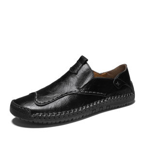 รองเท้าโลฟเฟอร์ หนังวัว แบบแฮนด์เมด ระบายอากาศ น้ำหนักเบา สําหรับผู้ชาย ลำลอง รองเท้าทำงาน 001